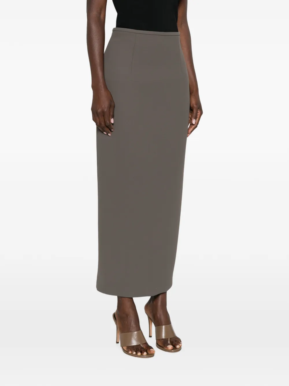 KHAITE Winton midi-rok met split Groen