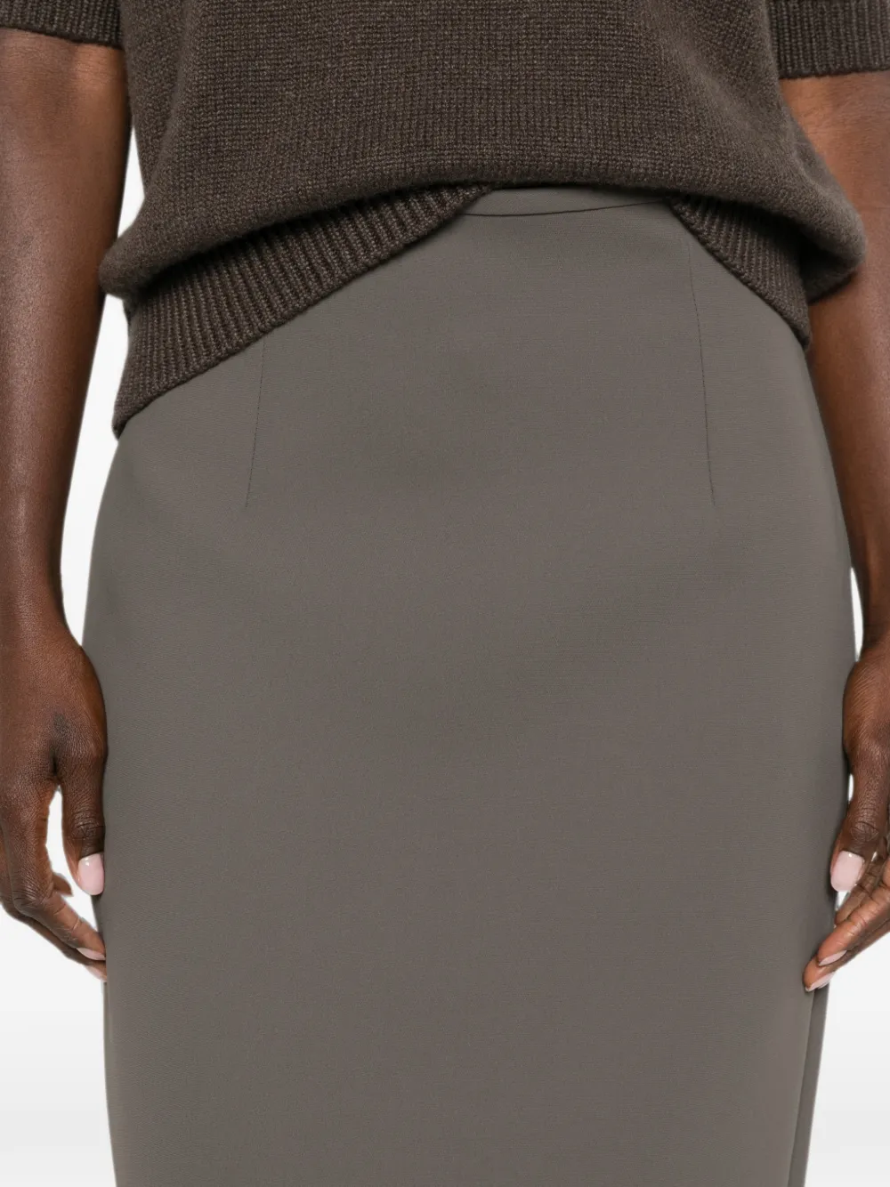 KHAITE Winton midi-rok met split Groen