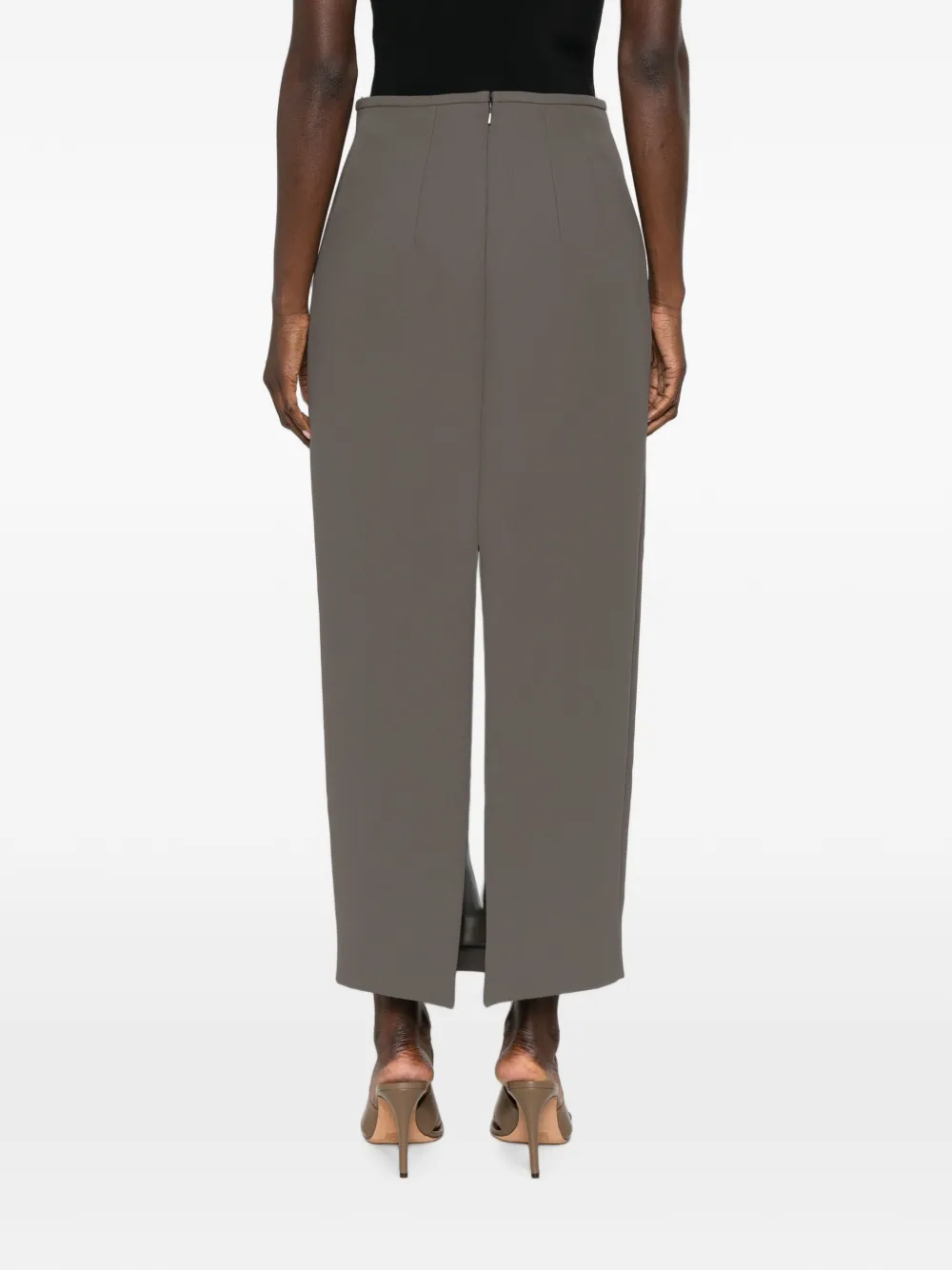 KHAITE Winton midi-rok met split Groen