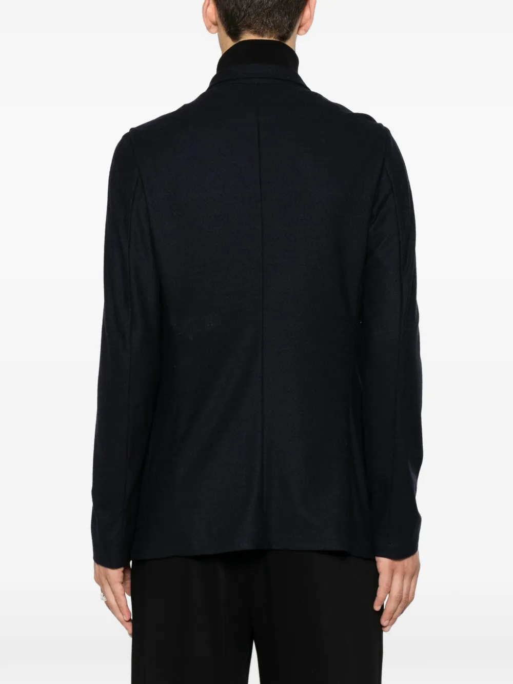 Emporio Armani Wollen jack met knopen Blauw