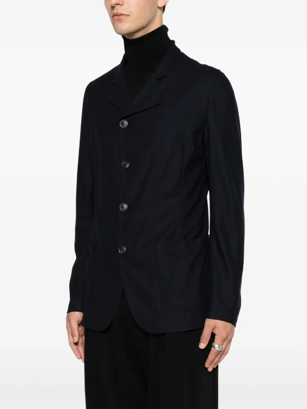 Emporio Armani Wollen jack met knopen Blauw