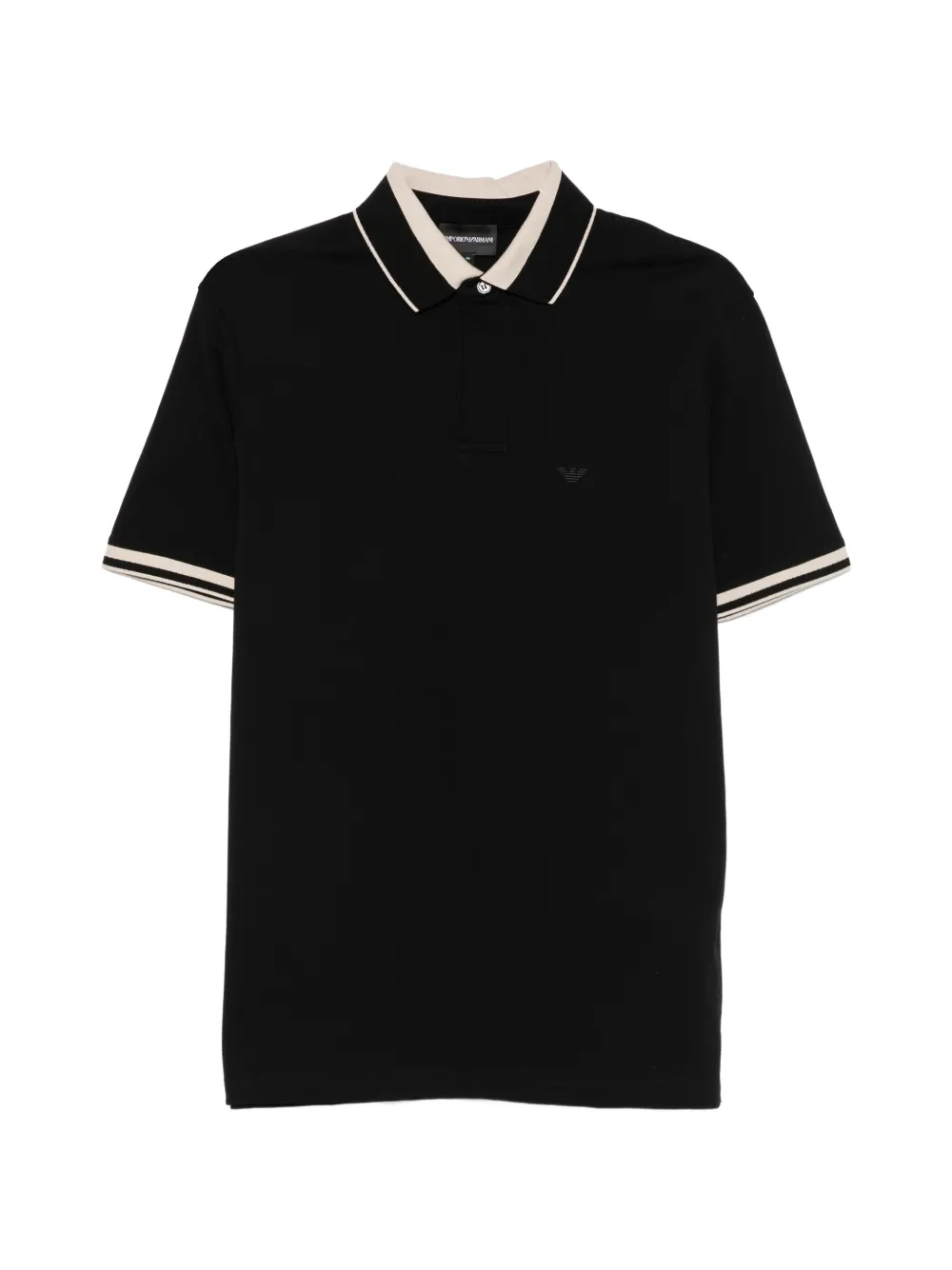 Emporio Armani logo-embroidered polo shirt - Nero