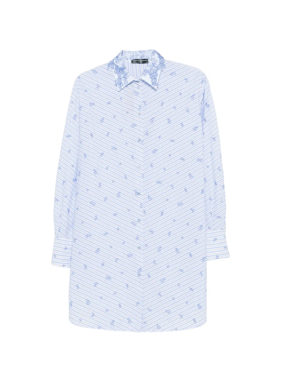 Ermanno Scervino lace-collar stripe-print shirt - Bianco
