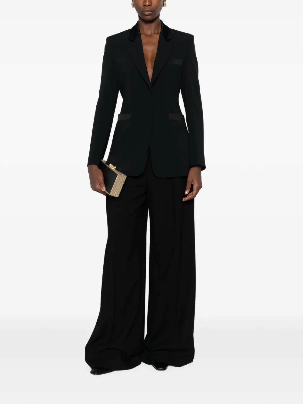 Emporio Armani Blazer met enkele rij knopen Zwart
