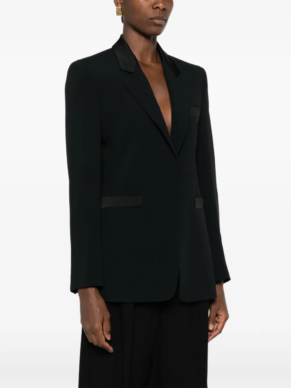 Emporio Armani Blazer met enkele rij knopen Zwart