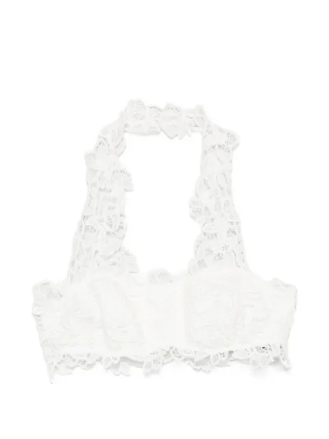 Ermanno Scervino lace-trim halterneck top