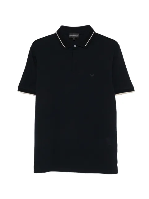 Emporio Armani logo-embroidered contrast-trim polo shirt