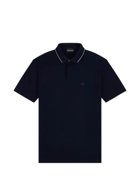 Emporio Armani logo-embroidered contrast-trim polo shirt
