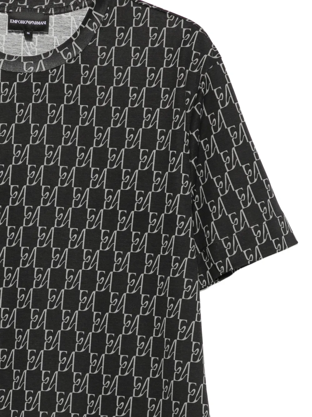 Emporio Armani T-shirt met monogramprint Zwart