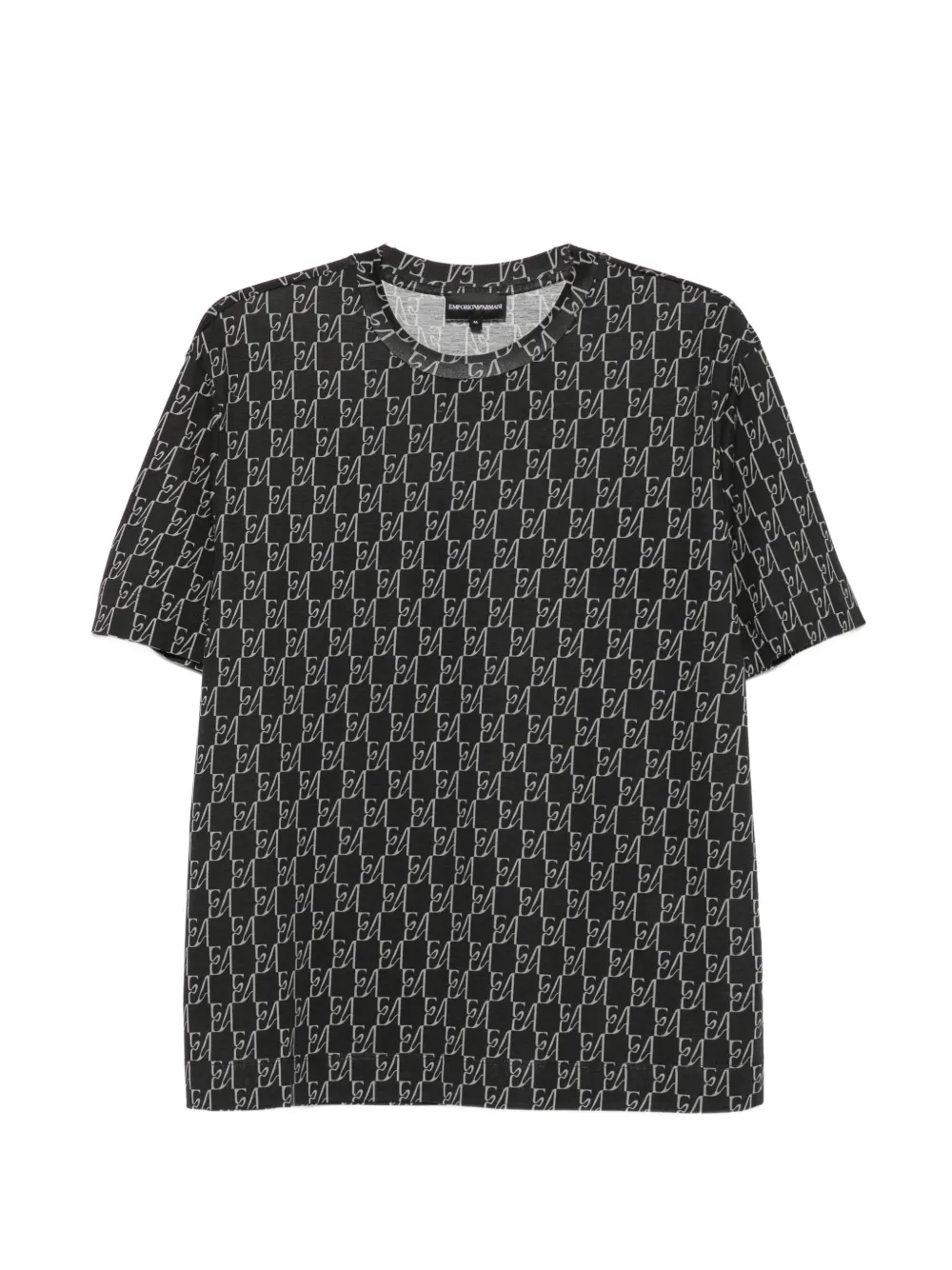Emporio Armani monogram-print short-sleeve T-shirt - Schwarz