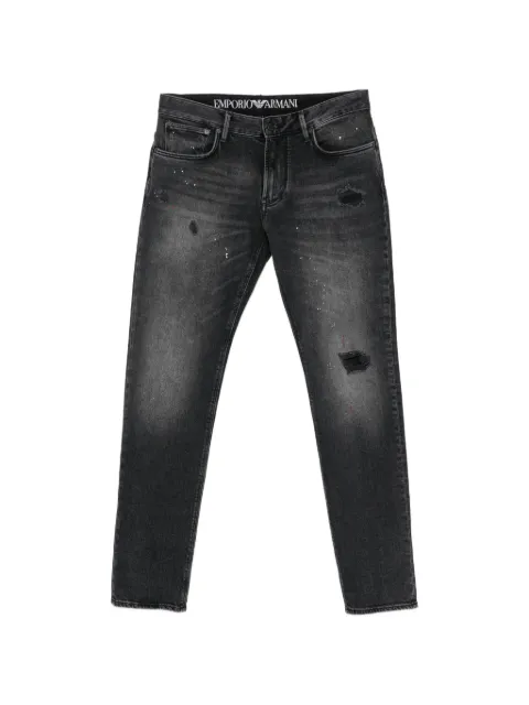 Emporio Armani distressed paint-splatter jeans