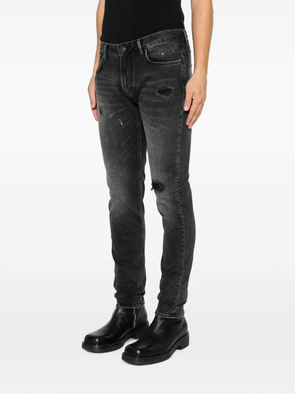 Emporio Armani Jeans met verfspetters Grijs