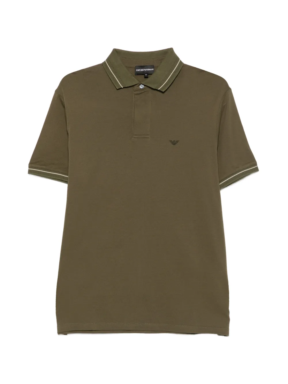 Emporio Armani logo-embroidered polo shirt - Grün