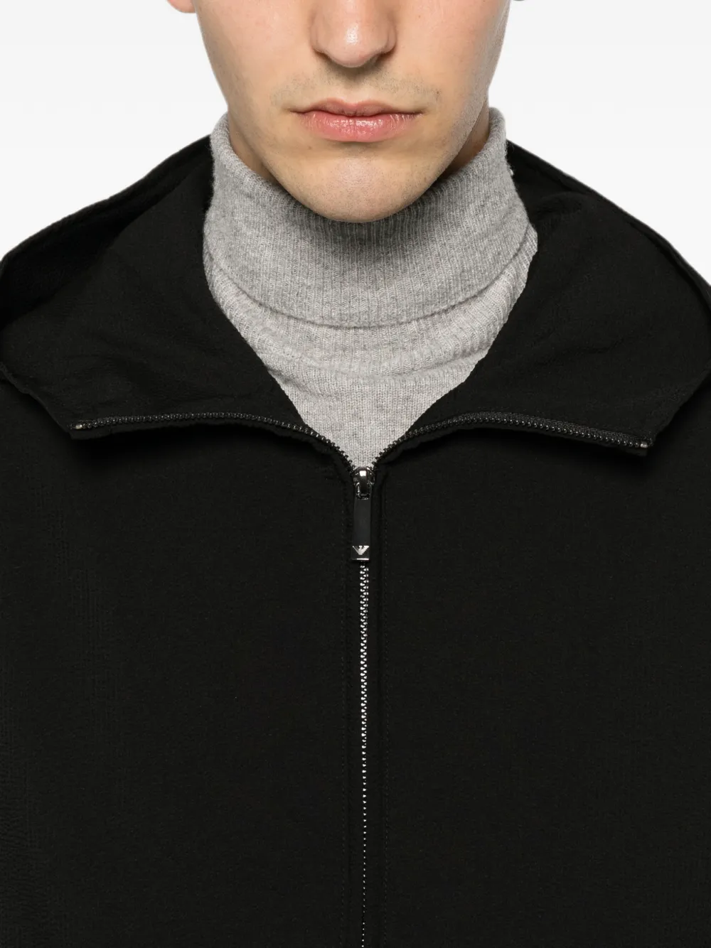 Emporio Armani Jack met capuchon en rits Zilver