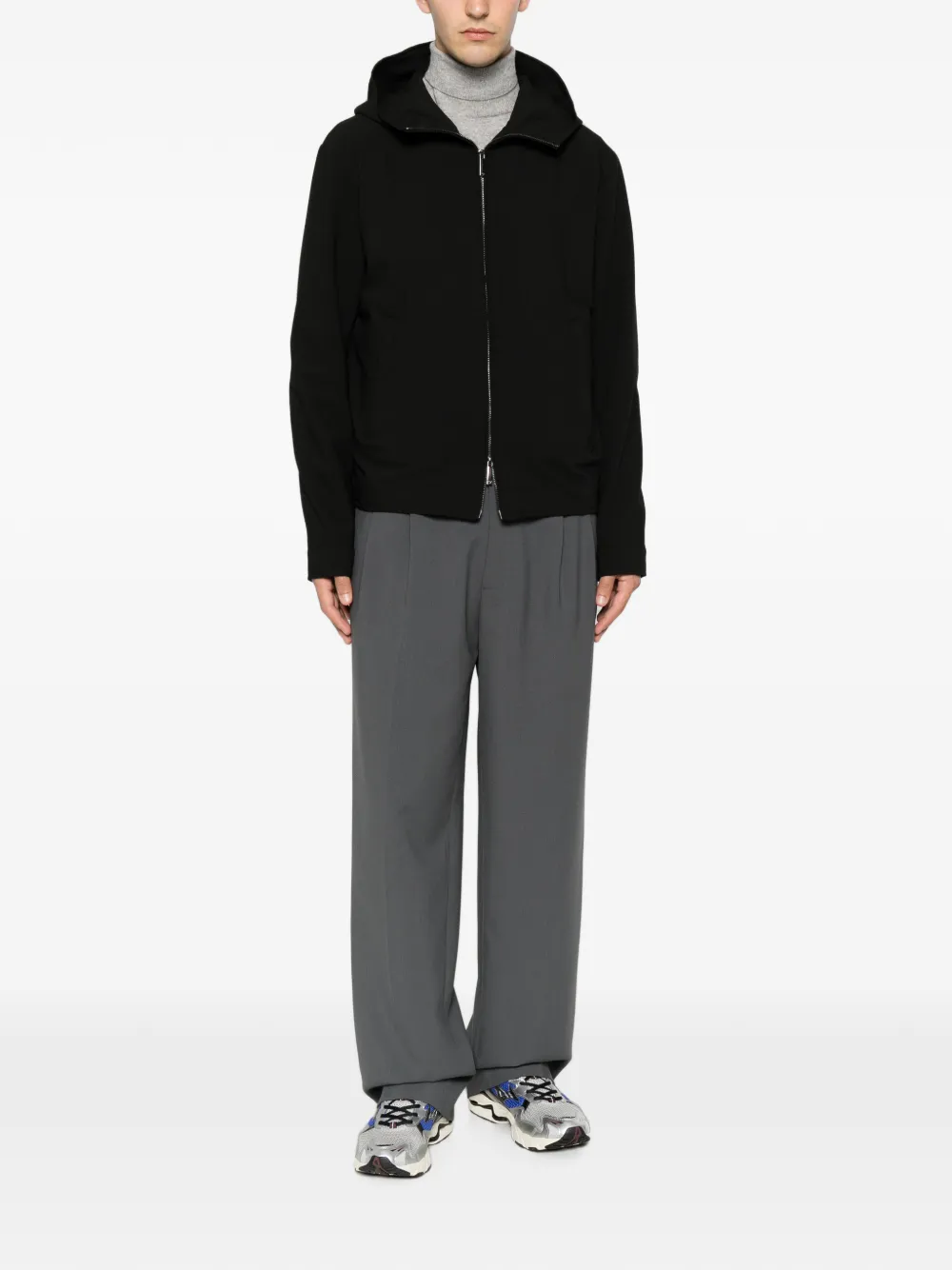 Emporio Armani Jack met capuchon en rits Zilver