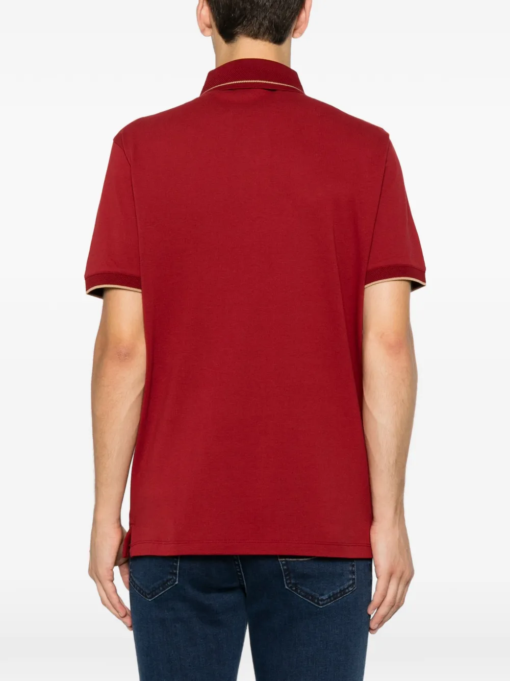 Emporio Armani Poloshirt met contrasterende afwerking en geborduurd logo Rood