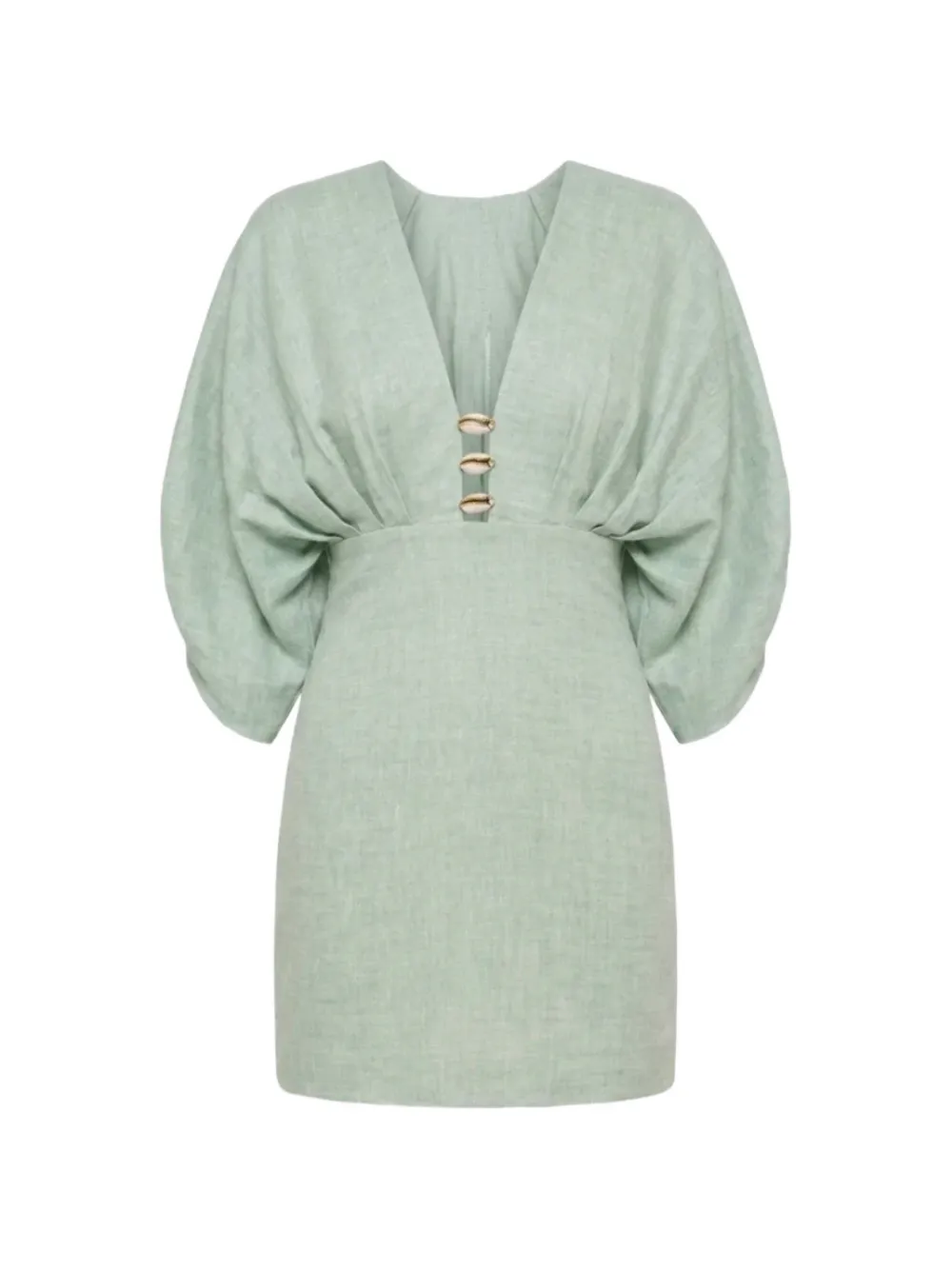 AZULU Abella shell-embellished mini dress - Verde