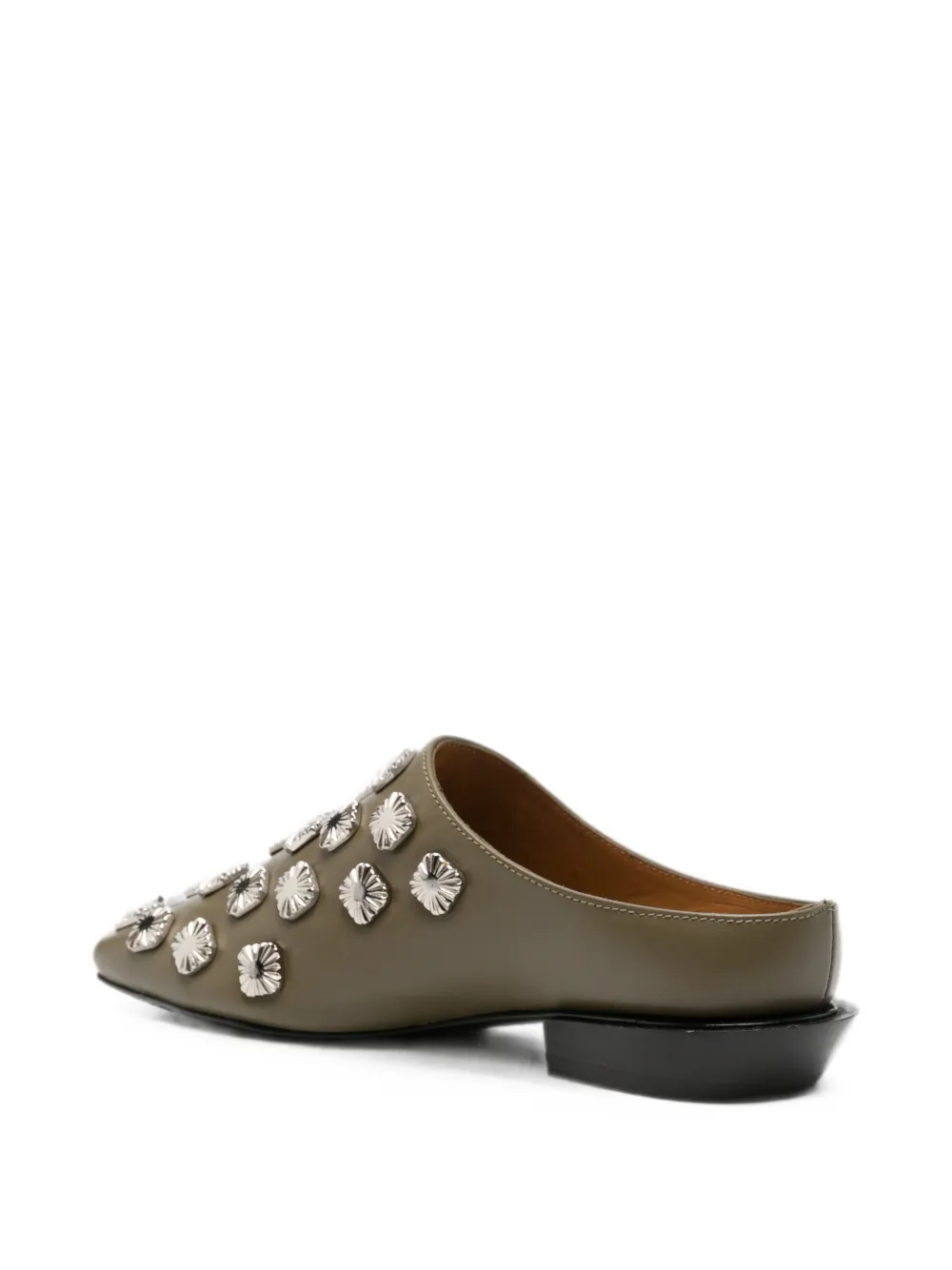 Toga Pulla stud-embellished leather mules Groen
