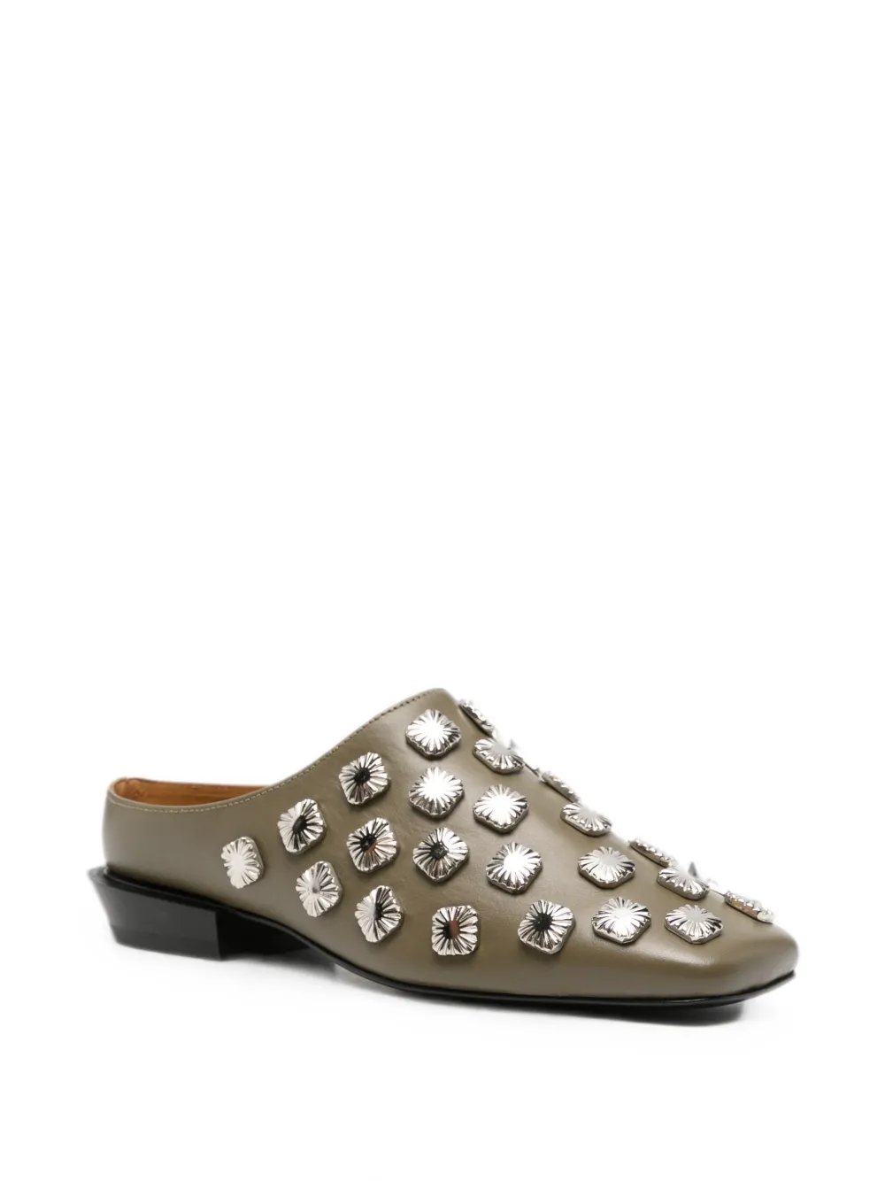 Toga Pulla stud-embellished leather mules Groen