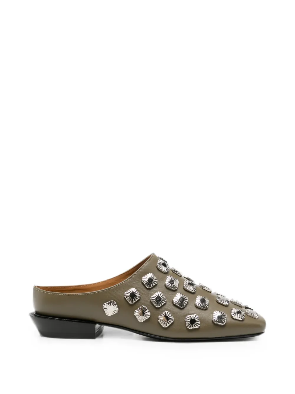 Toga Pulla stud-embellished leather mules Groen
