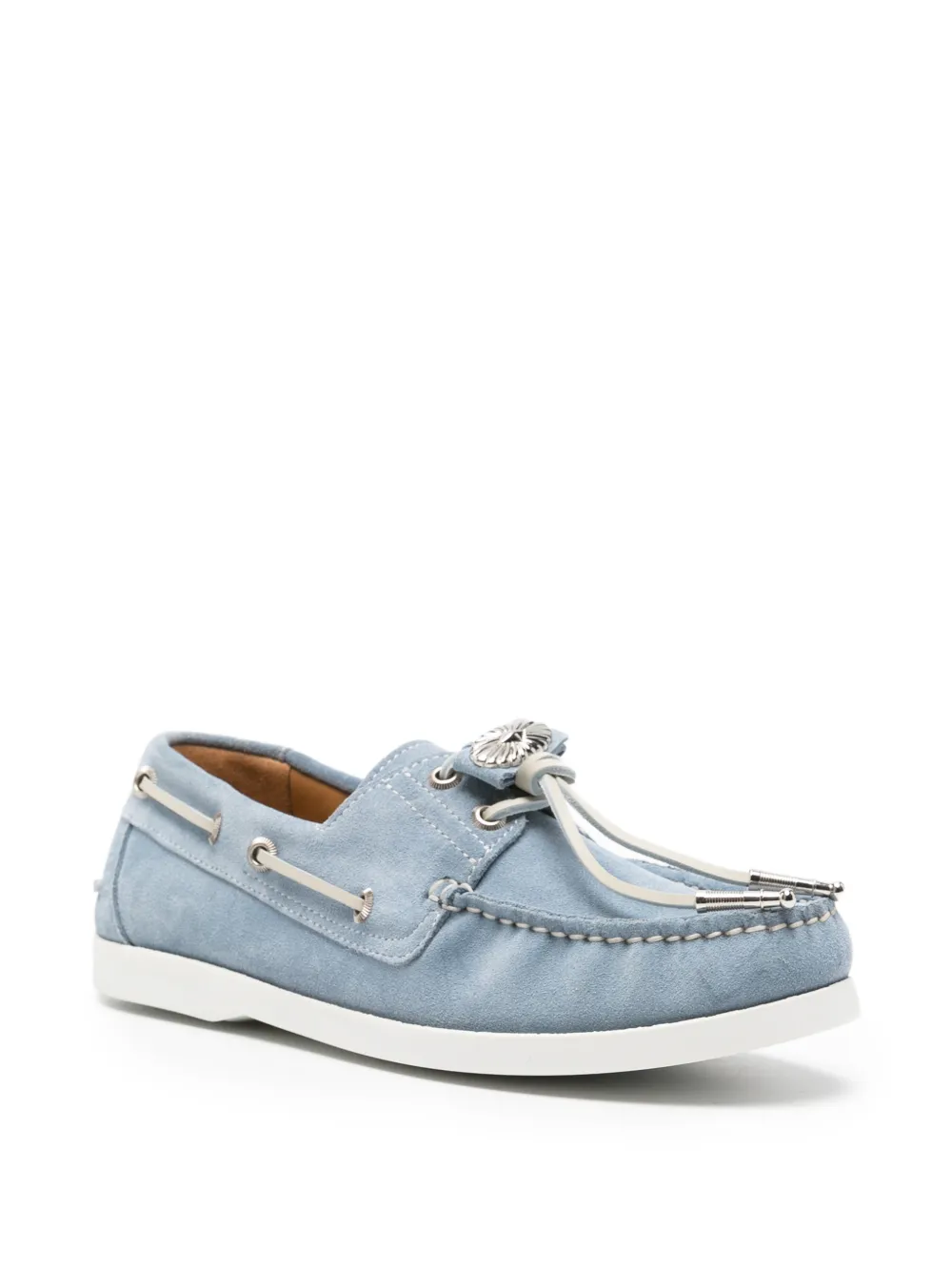 Toga Pulla suede-finish boat shoes Blauw