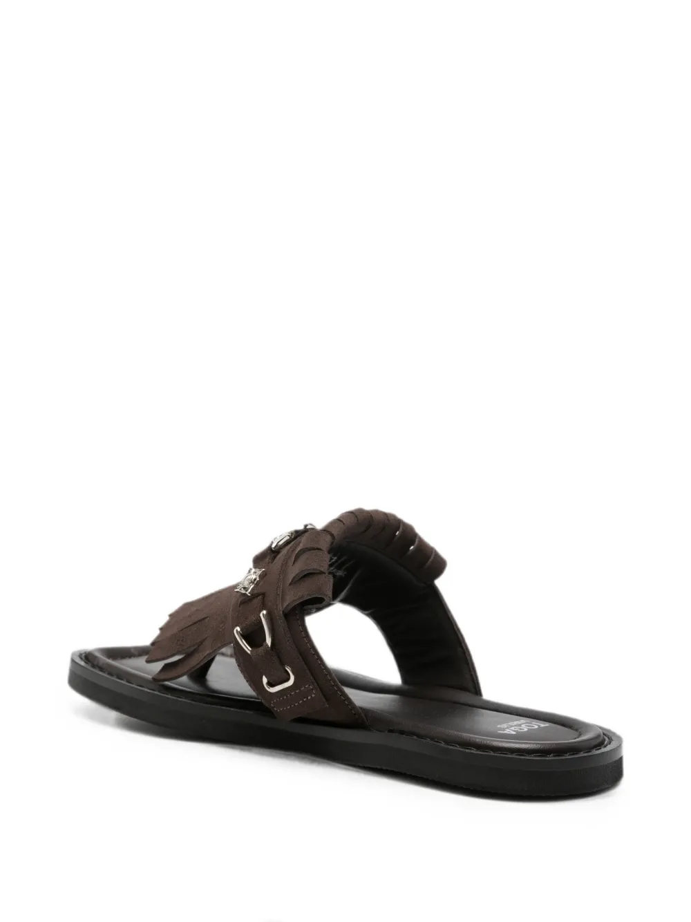 Toga Virilis Sandalen met vierkante neus en franje Bruin