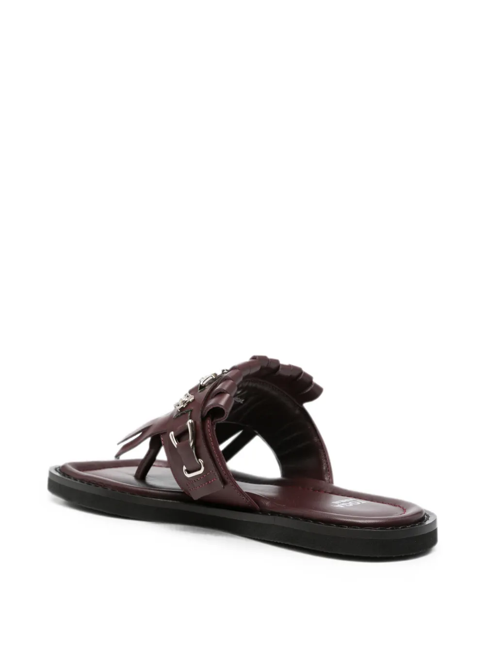 Toga Virilis Sandalen met vierkante neus en franje Rood