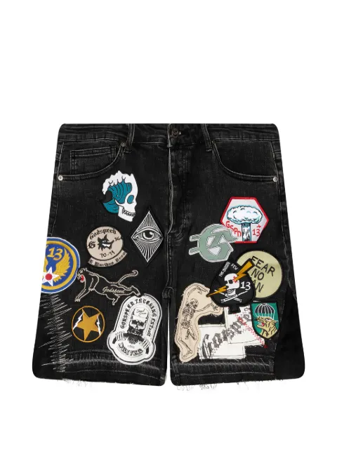 GODSPEED pantalones vaqueros cortos con diseño patchwork