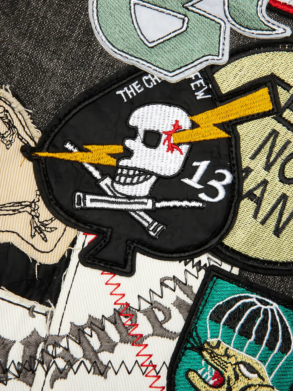 GODSPEED V2 denim shorts met patchwork Grijs