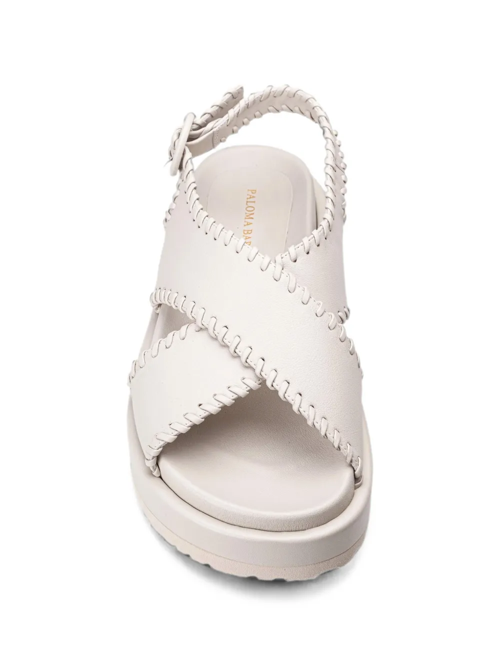 Paloma Barceló Ursula whipstitch-trim platform sandals Beige