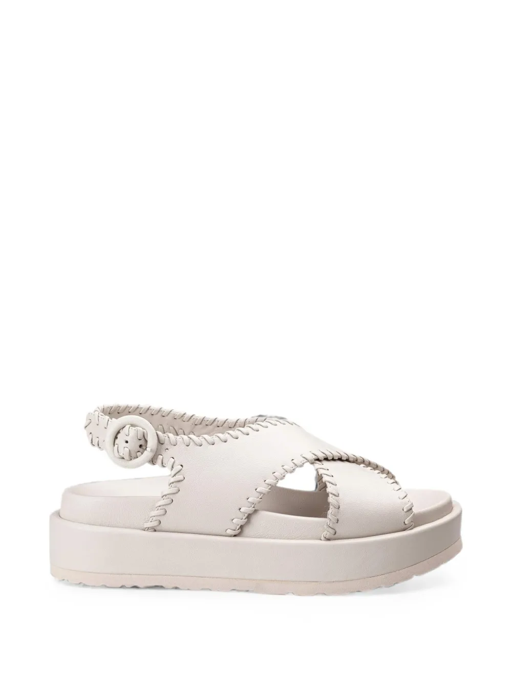 Paloma Barceló Ursula whipstitch-trim platform sandals Beige