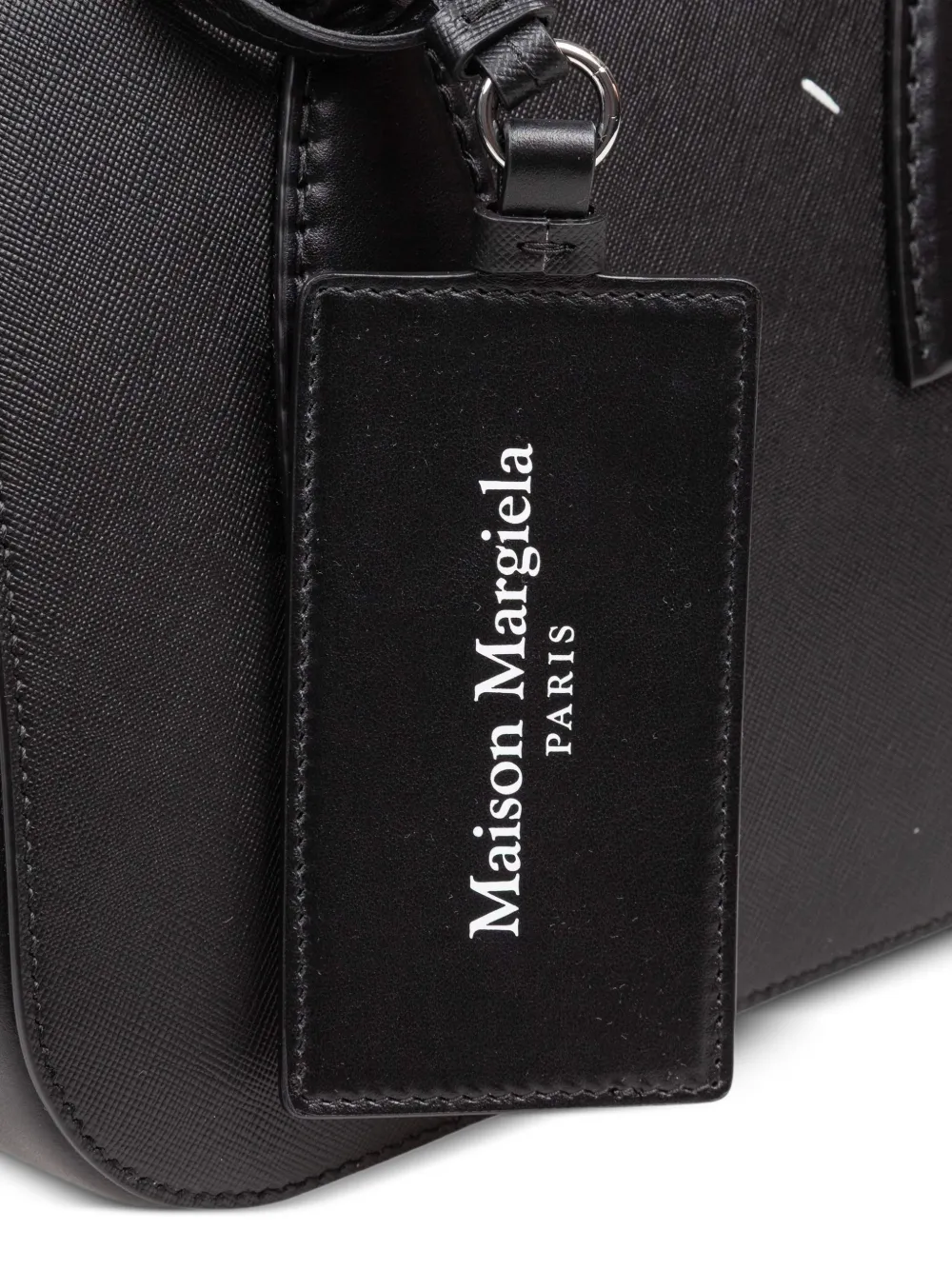Maison Margiela Four Stitch Leather Tote Bag in Black, view 4