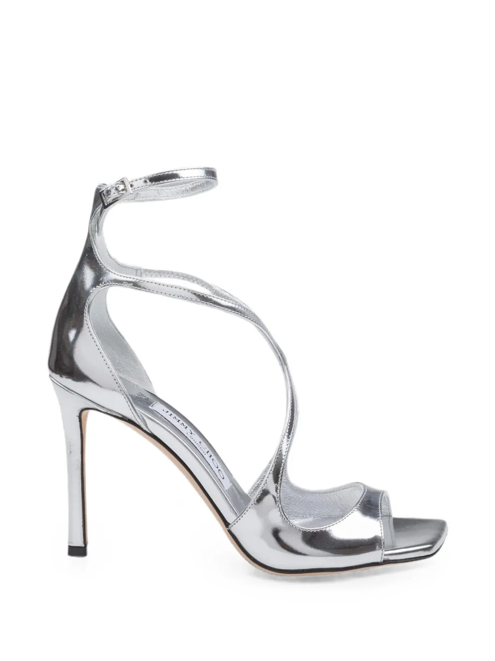 Jimmy Choo Azia 95 metallic leather sandals Zilver