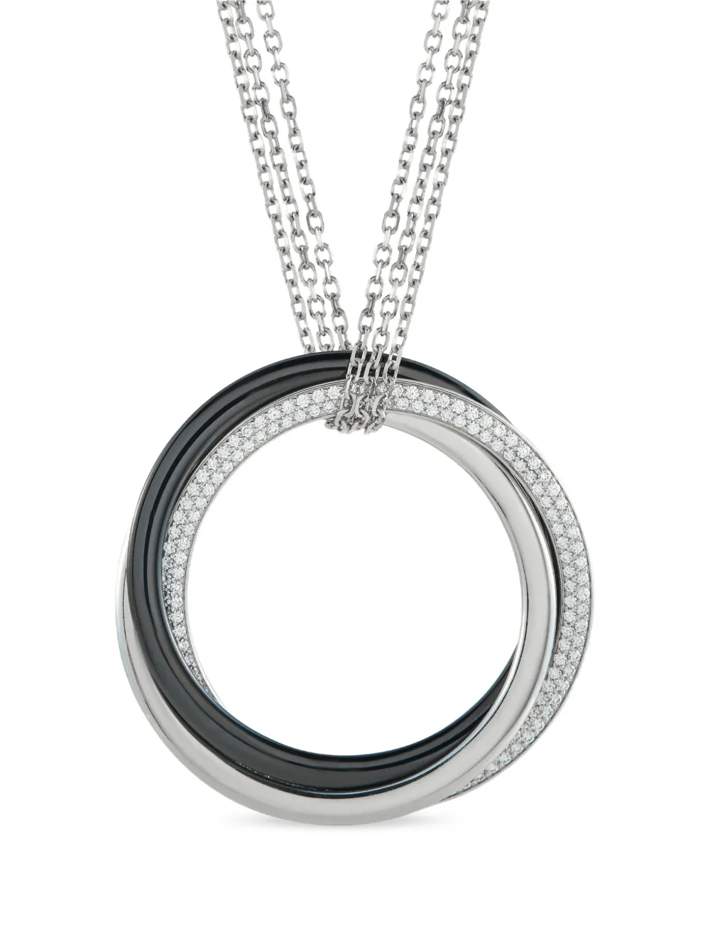 Cartier Trinity diamond and ceramic necklace - Silber