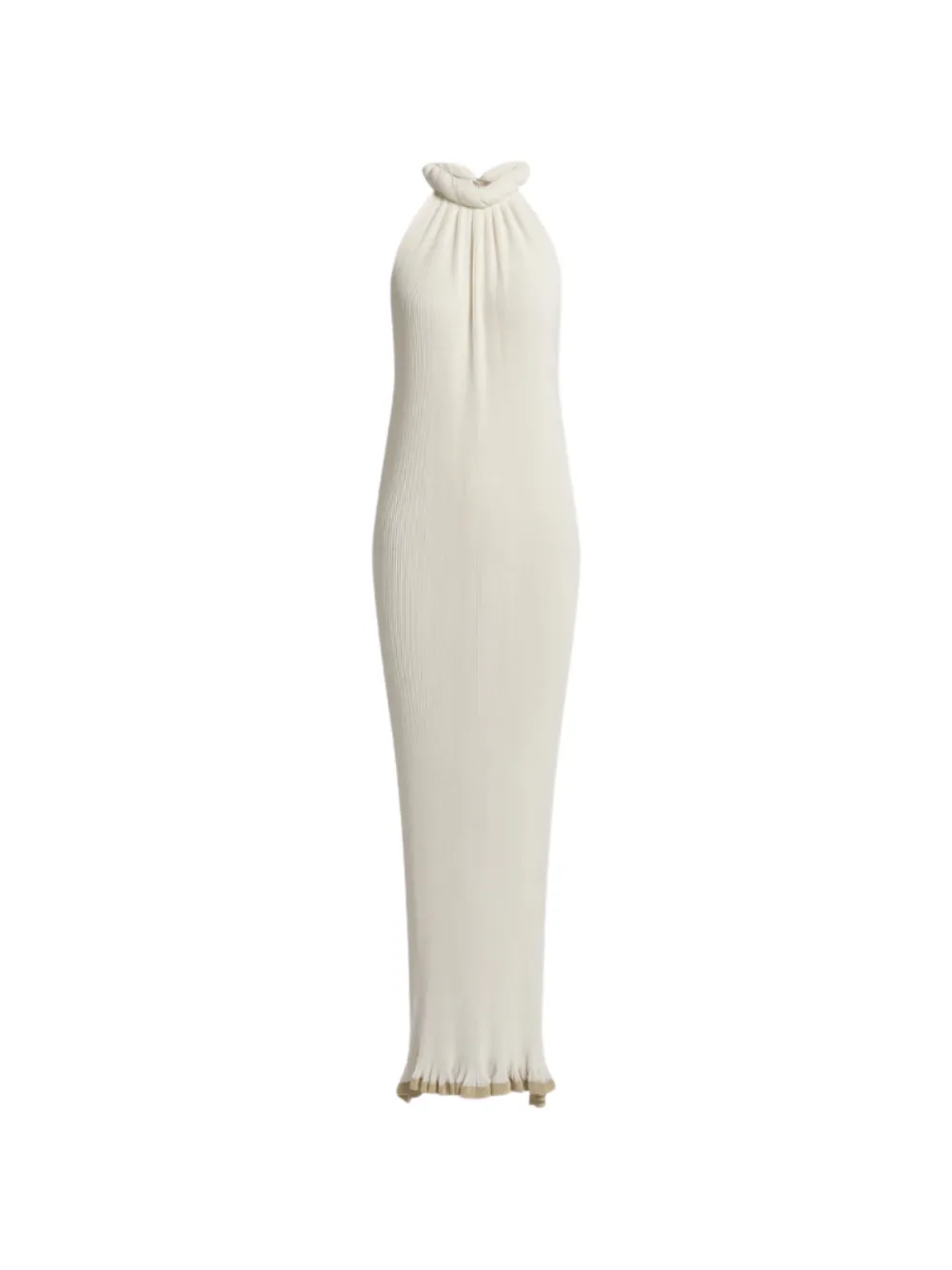 Alberta Ferretti pleated halterneck maxi dress - Neutrals