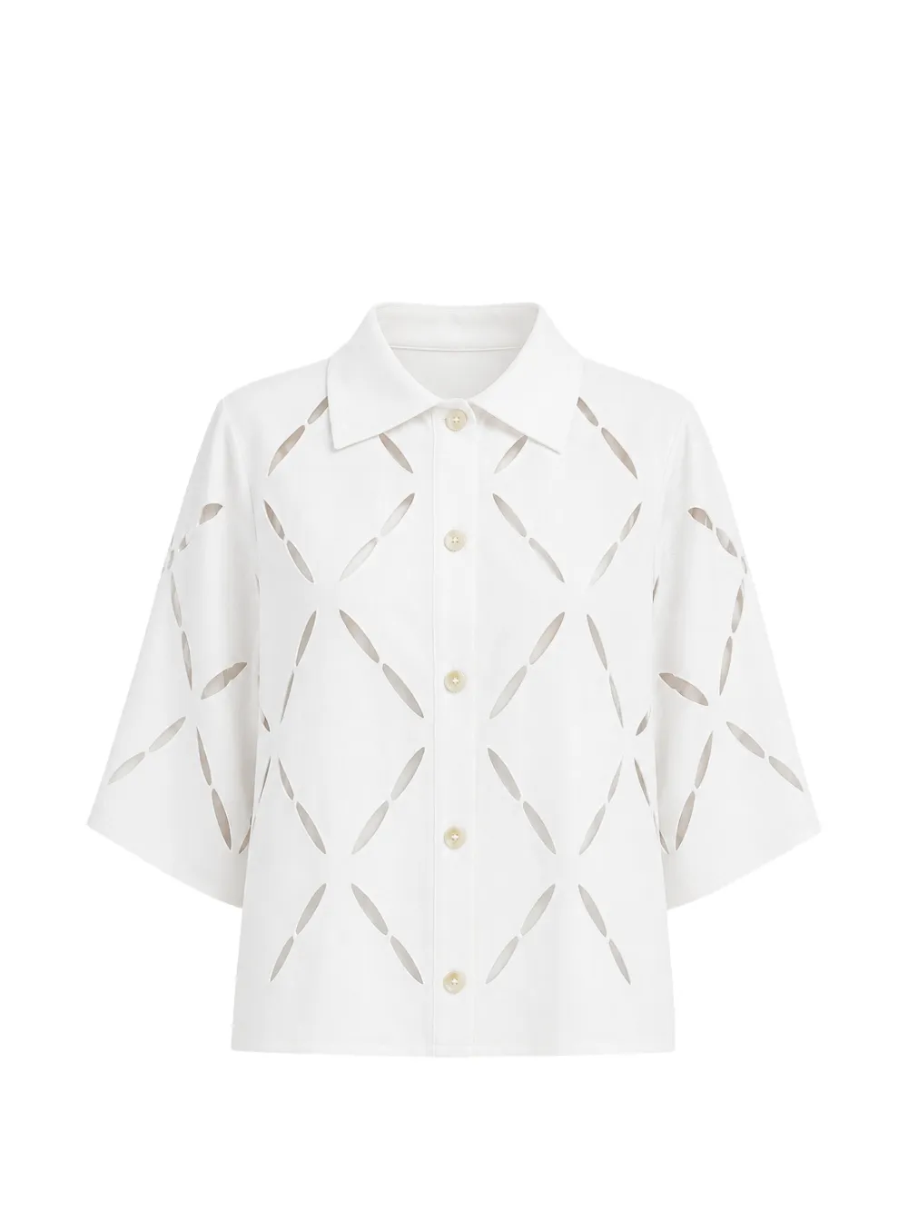 Liviana Conti Miranda cut-out point-collar top - Bianco