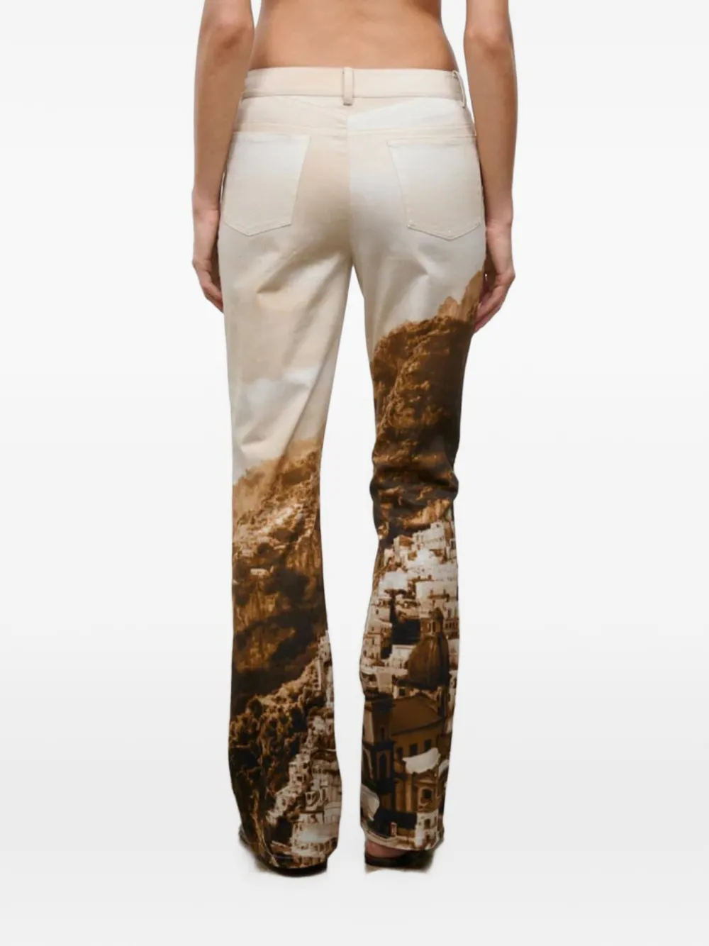 STAUD Andie broek met landschapsprint Bruin