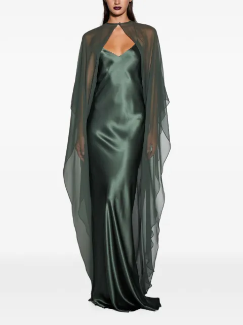 The Sei bias-cut cape-detail maxi dress