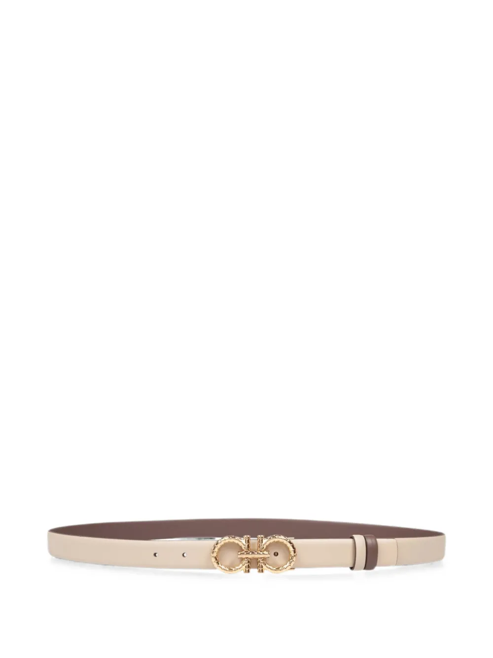 Ferragamo Gancini reversible leather belt - Toni neutri