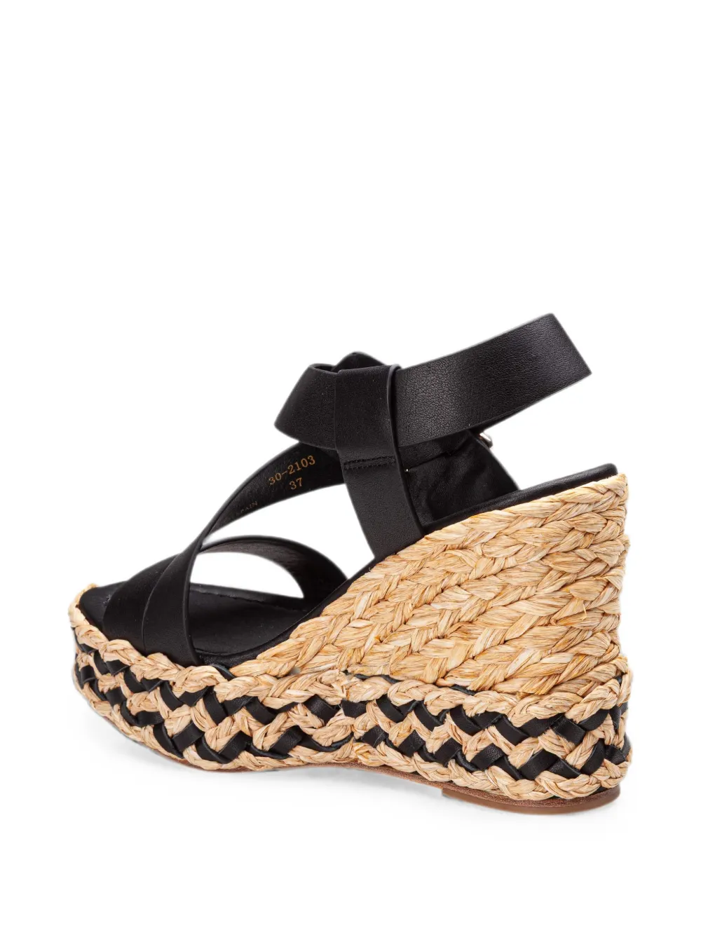 Paloma Barceló Olea Calidis leather wedge sandals Zwart