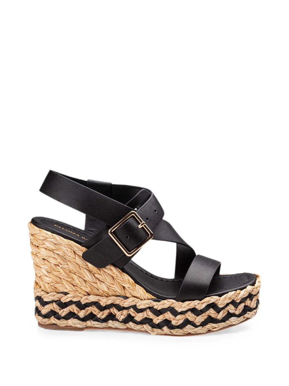 Paloma Barceló Olea Calidis leather wedge sandals Zwart