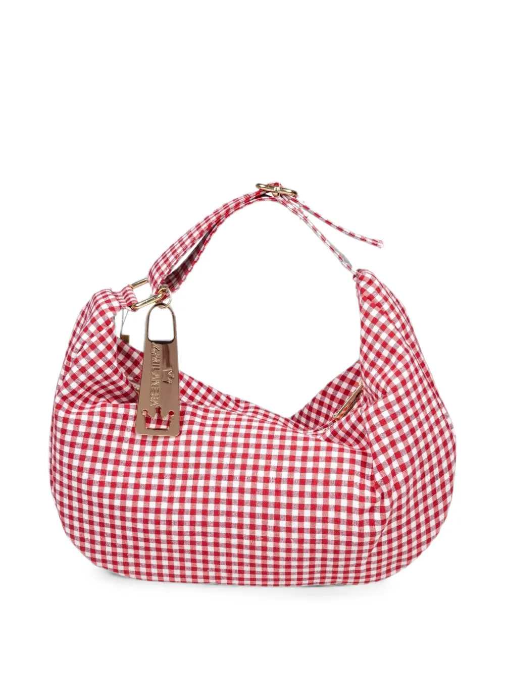 la milanesa Scilla gingham shoulder bag - Rosso