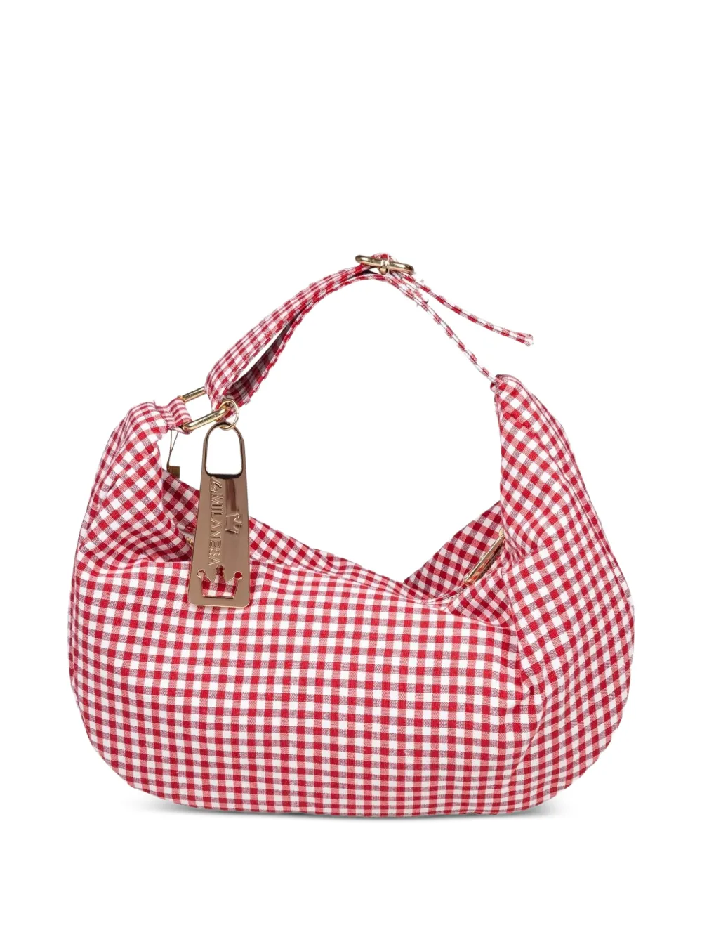 la milanesa Scilla gingham shoulder bag - Rosso