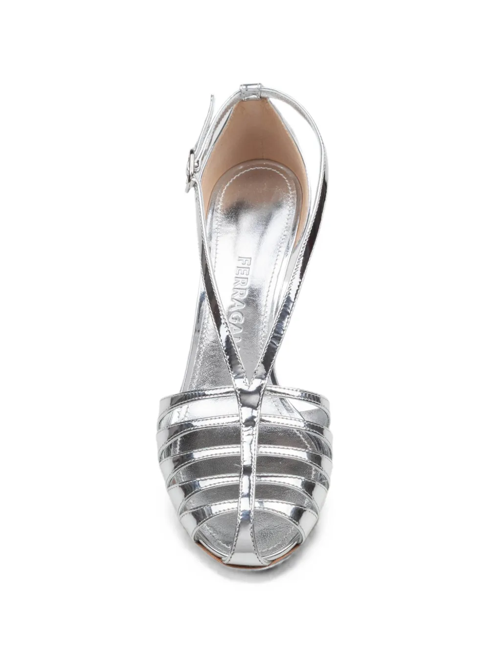 Ferragamo Gekooide sandalen met metallic-effect Zilver