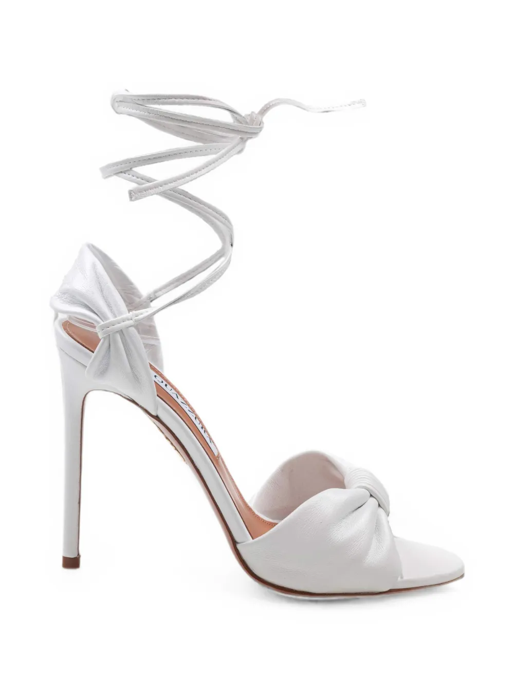 Aquazzura Carina tie-fastening leather sandals Wit