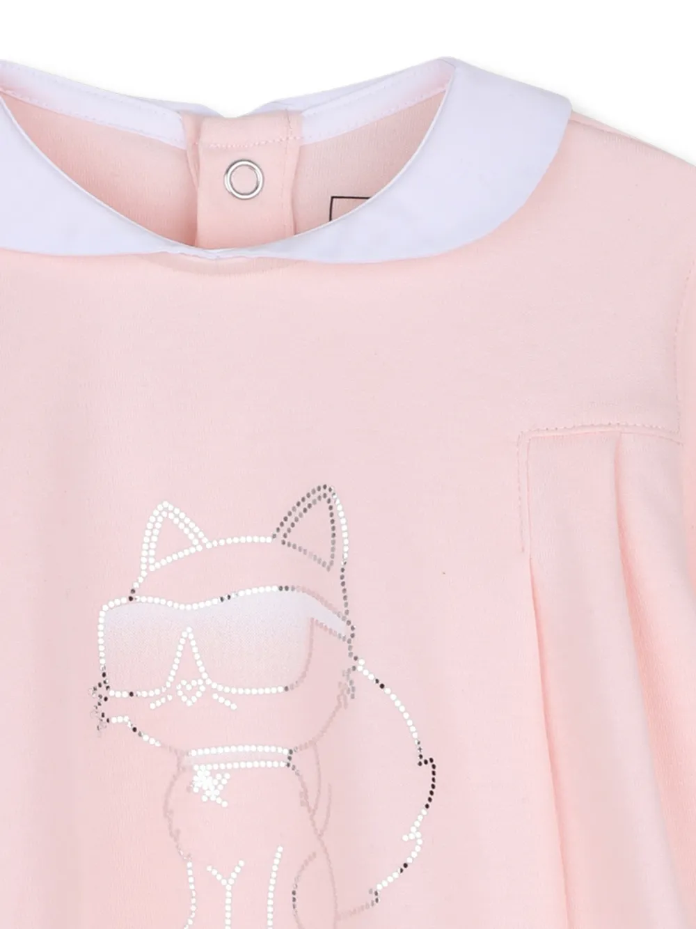 Karl Lagerfeld Kids Choupette geplooide katoenen-jurk Roze