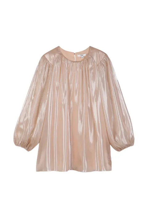 Chloé Kids vestido con efecto metalizado