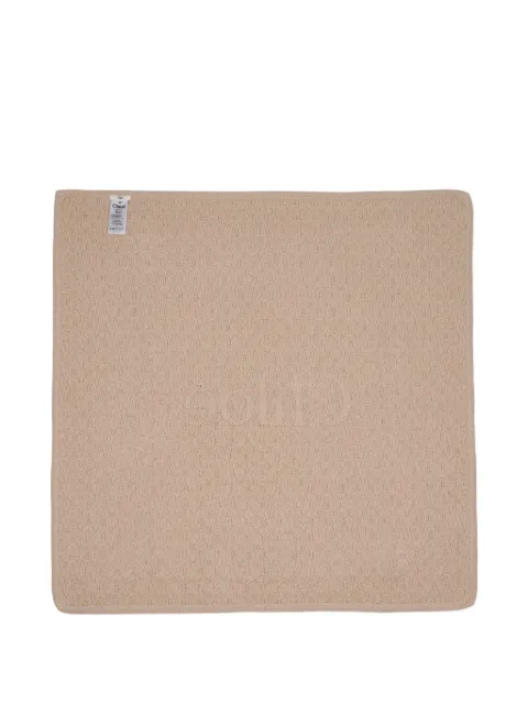 Chloé Kids logo-knit cotton blanket