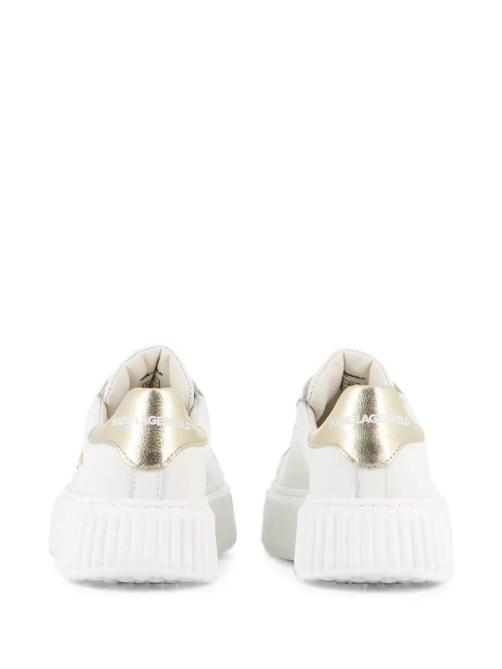 Karl Lagerfeld Kids Leren sneakers met logo-plakkaat Wit