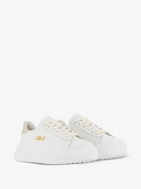 Karl Lagerfeld Kids logo-plaque lace-up leather sneakers